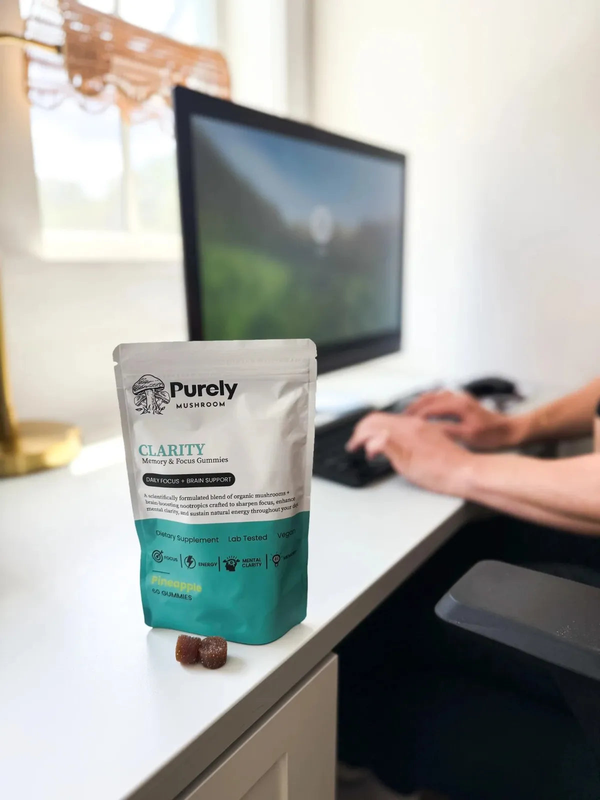 Purely Mushroom Clarity Memory and Focus Gummies Side View